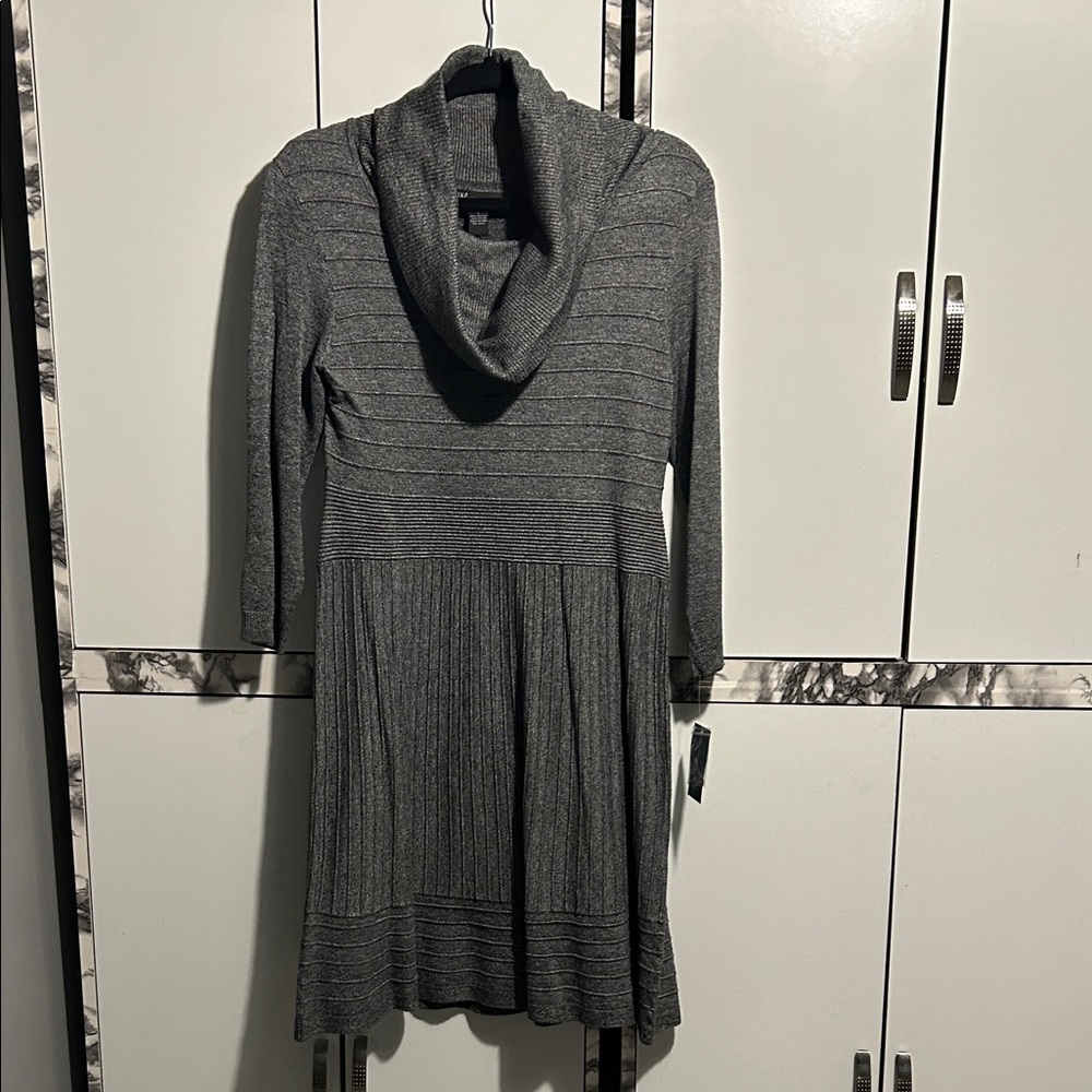 INC International Concepts Charcoal Long Sleeve Dress